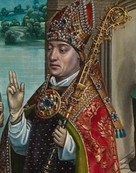 Le Miracle du Grain, du Retable de Saint Nicolas, c.1486-93 (détail)
