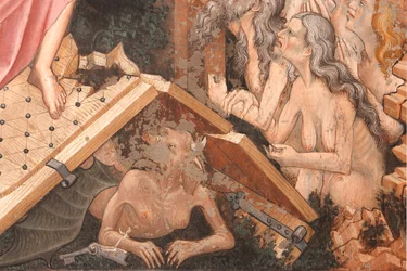 Résurrection et Descente aux Limbes (détail de la Descente aux Limbes : les portes de l