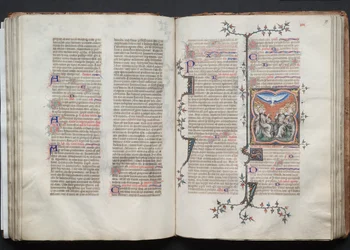 Le Missel de Gotha : Fol 79r, La Pentecôte, vers 1375