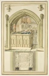 Tombe de Robert Fitzharding, décédé en 1170, dans la cathédrale de Bristol, vers 1799