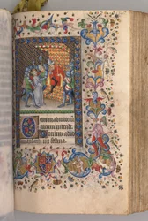 Heures de Charles le Noble, roi de Navarre (1361-1425) : fol. 169r, Christ devant Pilate