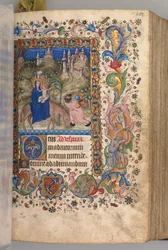 Heures de Charles le Noble, roi de Navarre 1361-1425 : fol. 88r, Fuite en Égypte Vêpres, vers 1