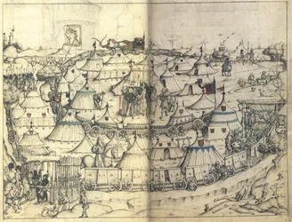 Le Fort de Chariots du Livre de la Maison Médiévale de Wolfegg, vers 1485