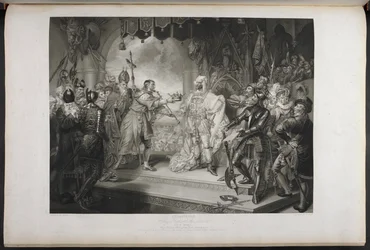 Richard II, Acte IV, Scène I. Richard II, Bolingbroke, York, Aumerle, etc. À la maison du Parlement, c.1803 (gravure)