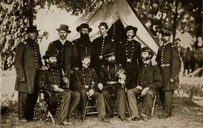 Le général Jefferson C. Davis et son état-major