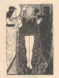 Femme aveuglée entre deux figures