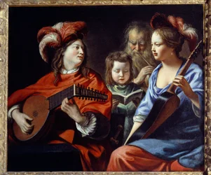 Le concert Un groupe de musiciens de musique baroque