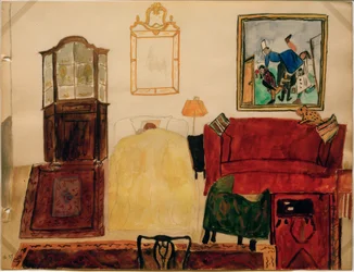 Mathilde Beckmann dormant dans le salon