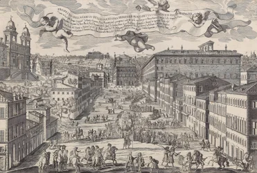 Prospetto della chiesa della Santissima Trinita de Monti detta volgarmente Piazza di Spagnia, 1696