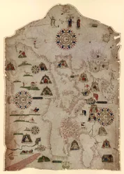 Carte de la Méditerranée, de la mer Noire et des côtes de l