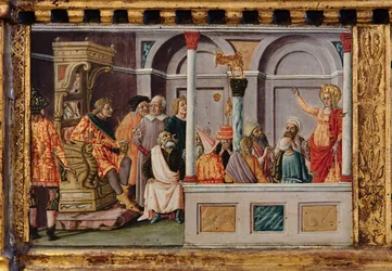 Madone et Enfant avec les saints Jacques, Augustin, Bernardin et Marguerite, premières décennies du XIVe siècle