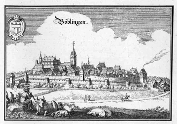 Böblingen - extrait de Topographia Sueviae (Souabe)