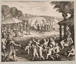 Sur le service de nourriture des sauvages, la préparation des boissons et leurs danses pour le roi