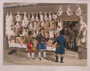 London Market, une boucherie, 1822