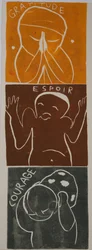 devise deux, 2006 (linogravure)