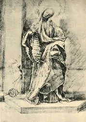 Sainte Dorothée avec un panier de fleurs