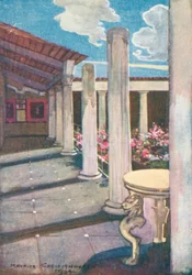 La Casa Dei Vettii, Pompéi (lithographie couleur)