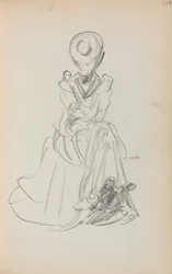 Carnet de croquis italien : Femme assise page 114, 1898-1899