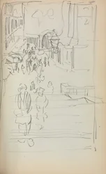 Carnet de croquis italien : Escaliers avec figures, page 165, 1898-1899