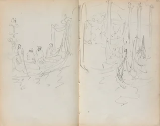 Carnet de croquis italien : Vue du port vénitien pages 31 et 32, 1898-1899