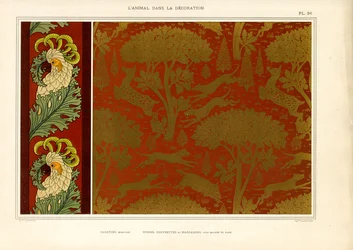 Bordure avec cacatoès et motif d