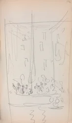 Carnet de croquis italien : Bateau avec figures (page 172)