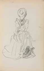 Carnet de croquis italien : Femme assise (page 114)