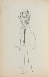 Carnet de croquis italien : Femme debout vue de 3/4 (page 126)