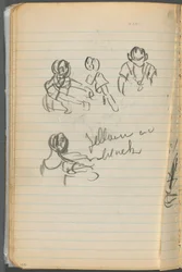 Carnet de croquis, page 100 : Figures avec notes