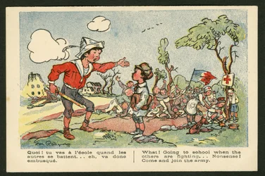 Carte postale, satirique en couleurs