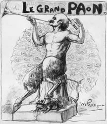 Le grand paon, caricature de Maurice Radiguet d