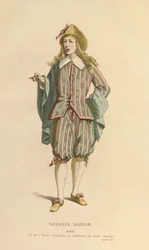 Costume pour le rôle de Lubin, vers 1868 (gravure)