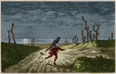 Le loup-garou (Le loup-garou, lupo mannaro), gravure d