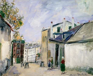 Scène de rue à Montmartre, Paris (huile sur toile)