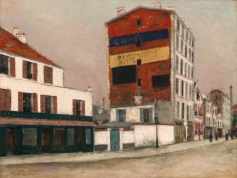Le Mur Rouge, boulevard de la Chapelle, vers 1910 (huile sur panneau)