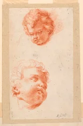 Dessin, études : Deux têtes d