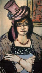 Dame avec chapeau et voile