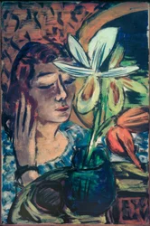 Femme avec orchidée