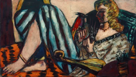 Femme au coq rouge
