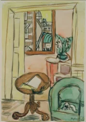 Intérieur avec table ronde