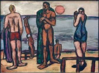 Petit tableau avec baigneurs
