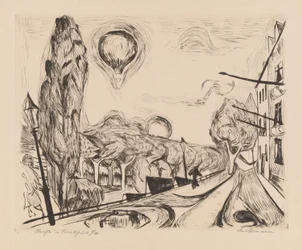 Paysage avec ballon