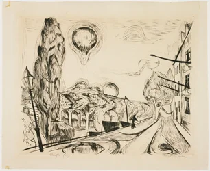 Paysage avec ballon