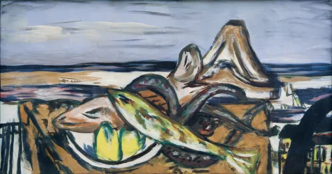 Paysage avec fruits de mer