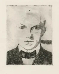 Autoportrait (verso : première épreuve d