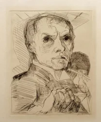 Autoportrait avec crayon