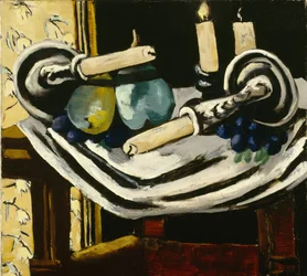 Nature morte avec bougies tombées