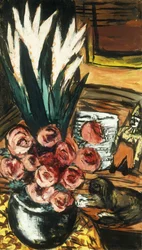 Nature Morte avec Roses Rouges et Butchy