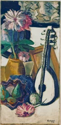 Nature morte avec dahlias violets
