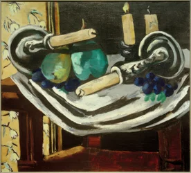 Nature morte avec bougies renversées
